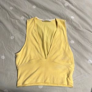 Yellow Deep Neck Tank Top